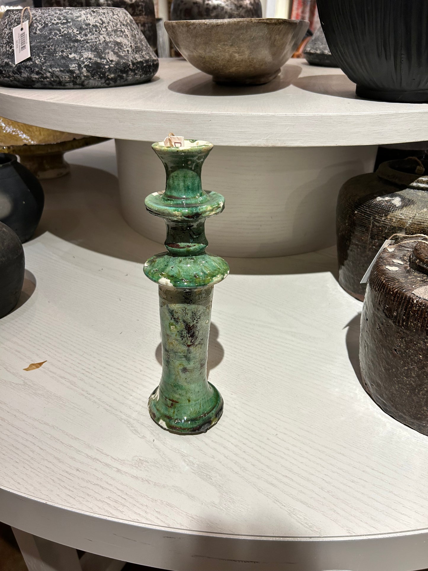 Le Mirage Taper Candle Holder Marble Green / Large