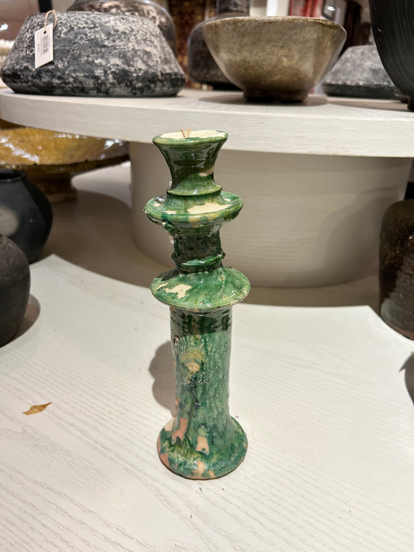 Le Mirage Taper Candle Holder Marble Green / Large