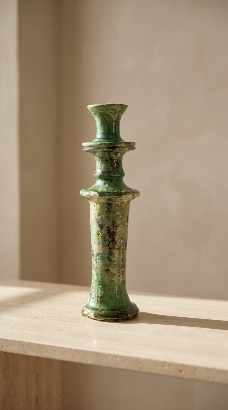 Le Mirage Taper Candle Holder Marble Green / Large