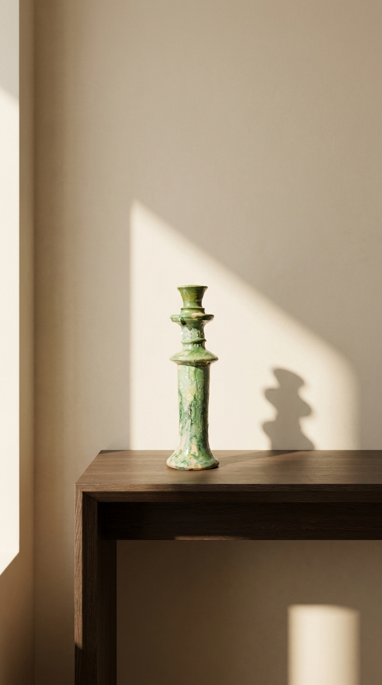 Le Mirage Taper Candle Holder Marble Green / Large