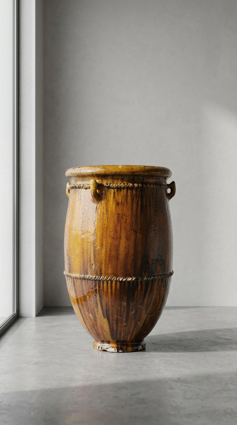 Glazed Pot - Amber