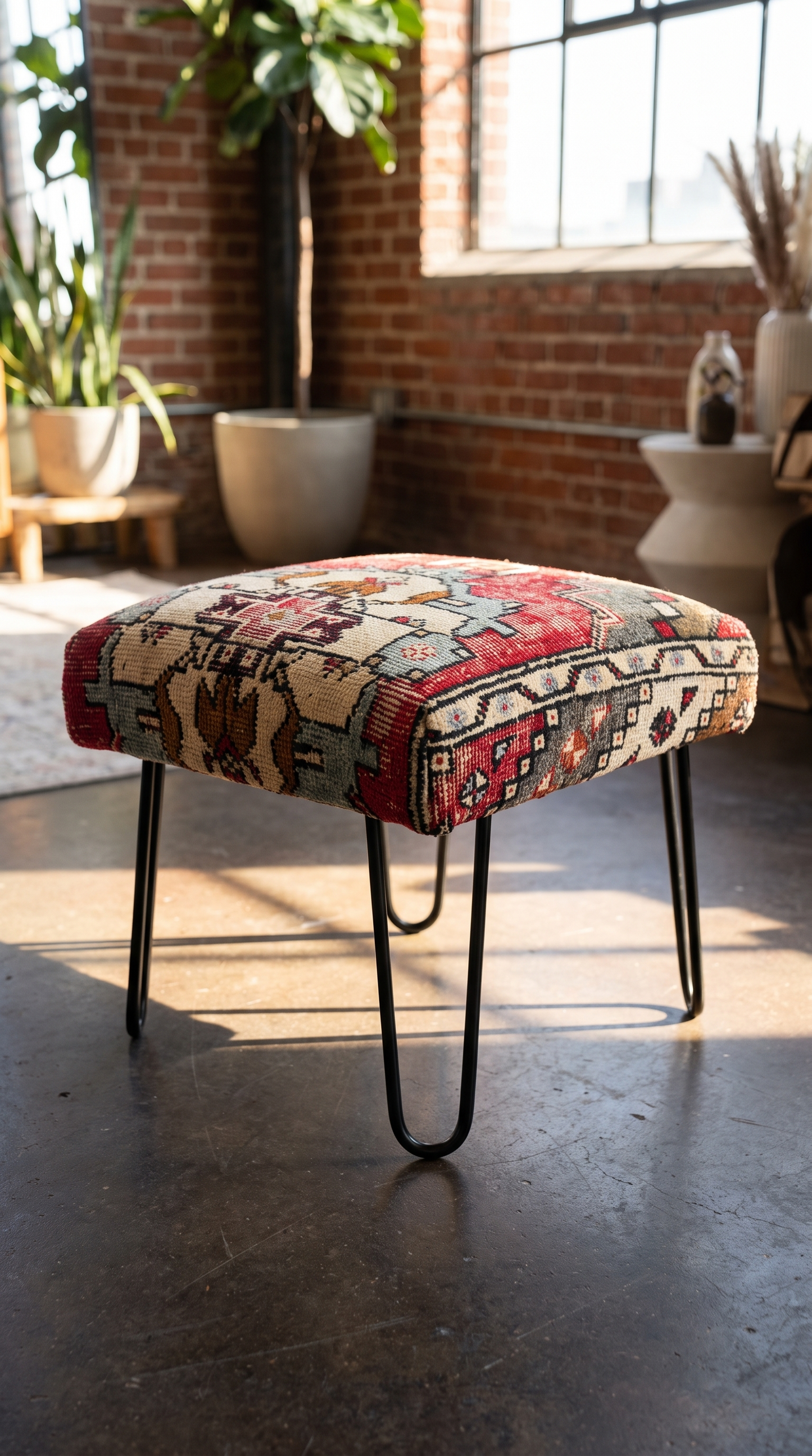 Bench / Vintage Rug Covered