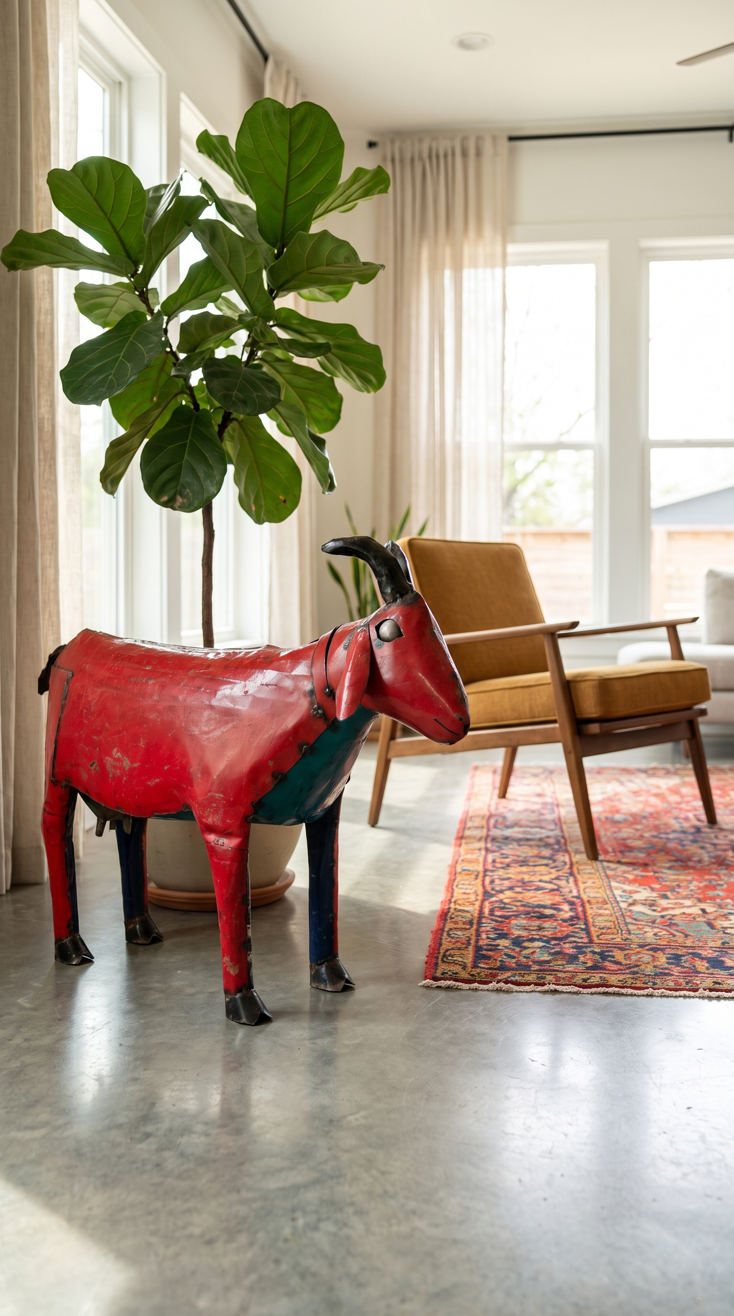 Metal Goat Large - Red