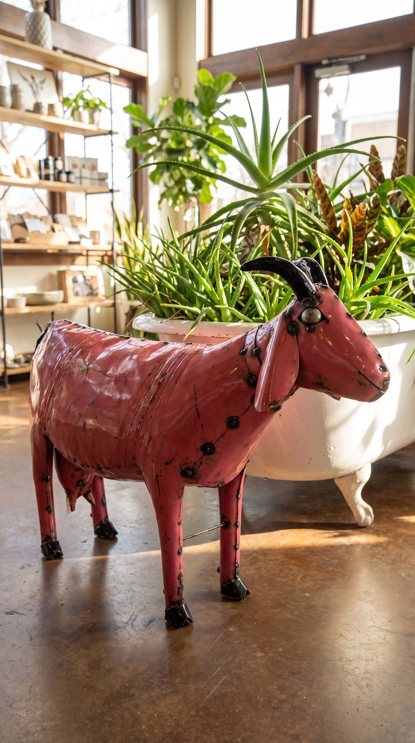 Metal Goat Large - Pink