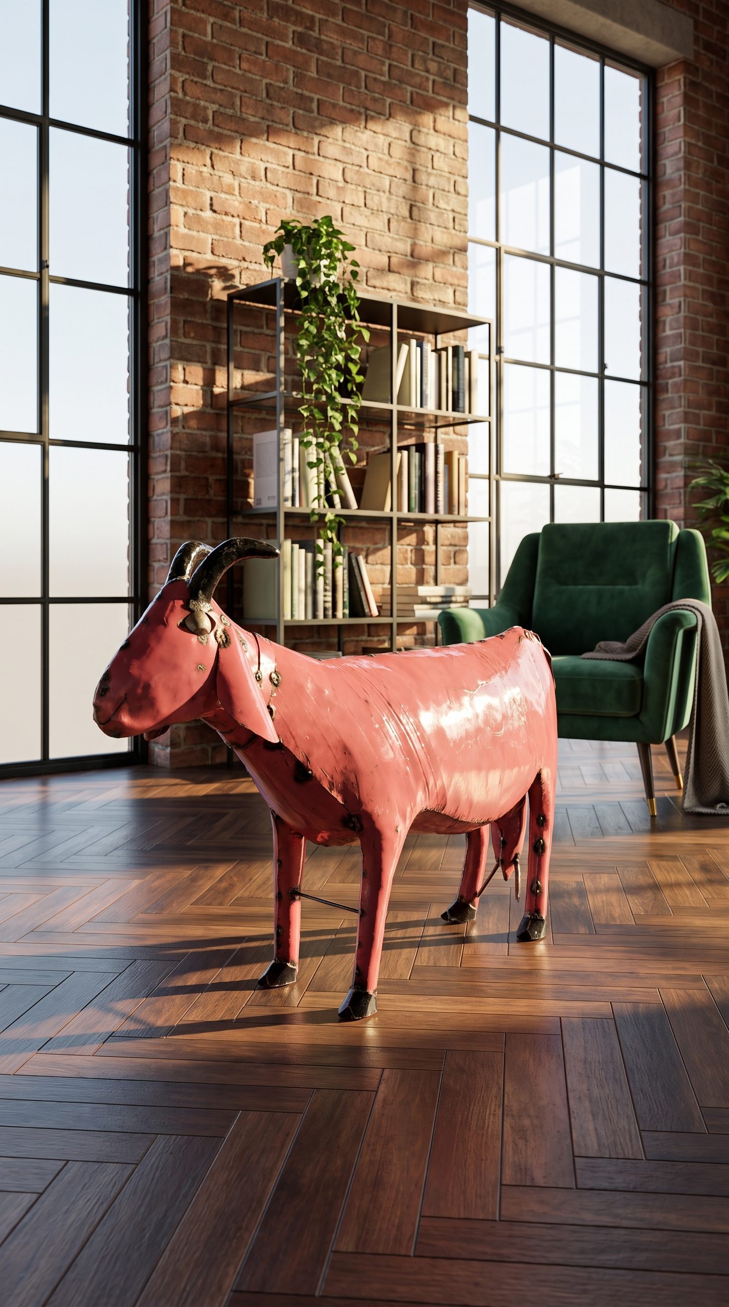 Metal Goat Large - Pink