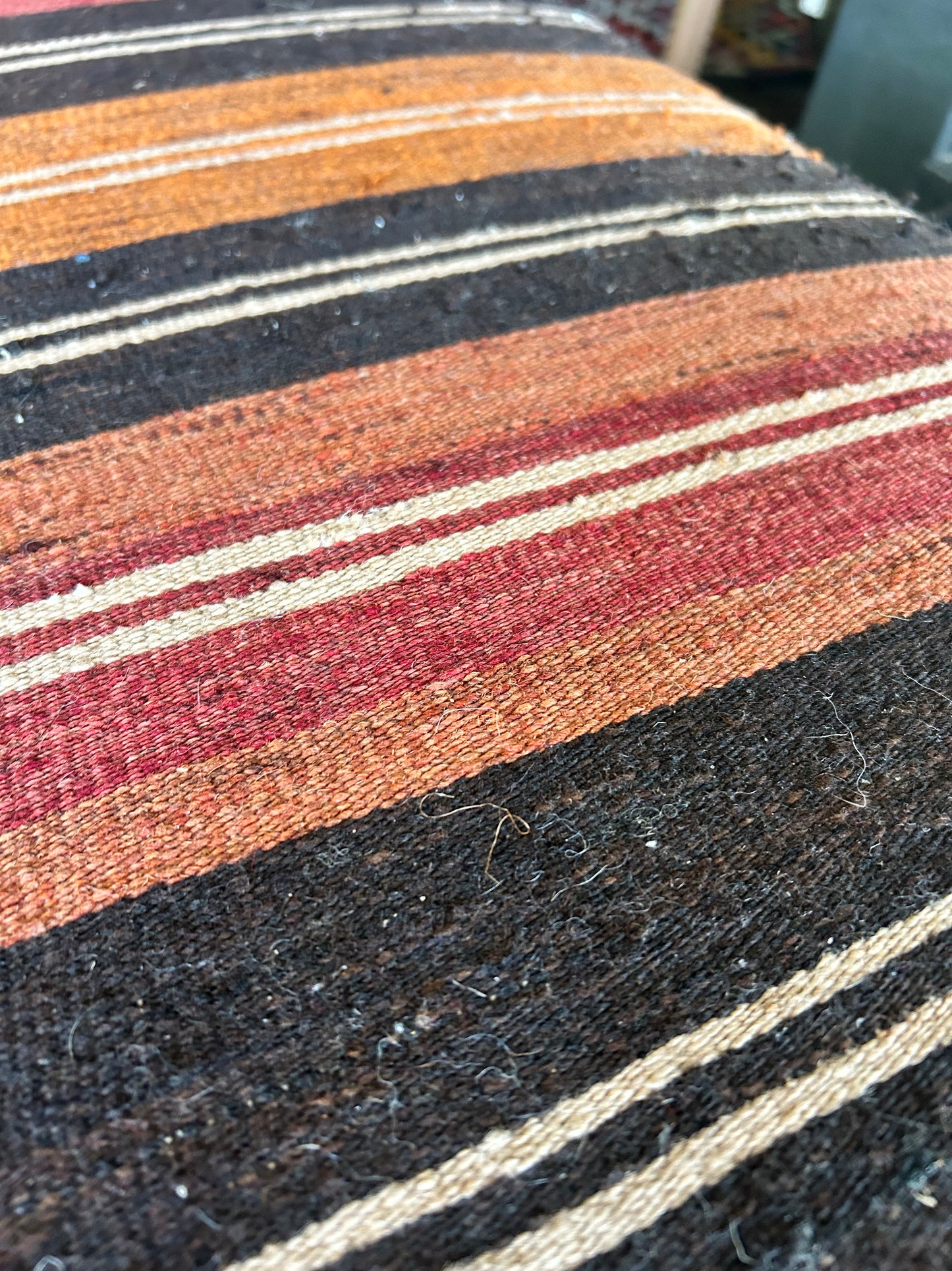 Bench / Vintage Rug Covered / Piano Bench