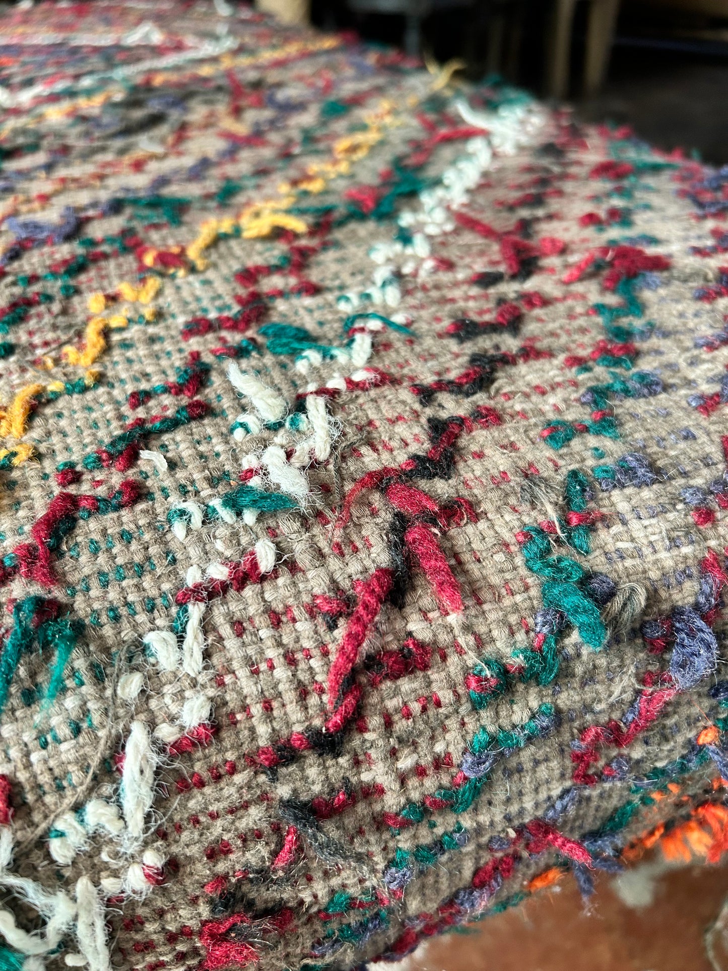 Bench / Vintage Rug Covered / Piano Bench