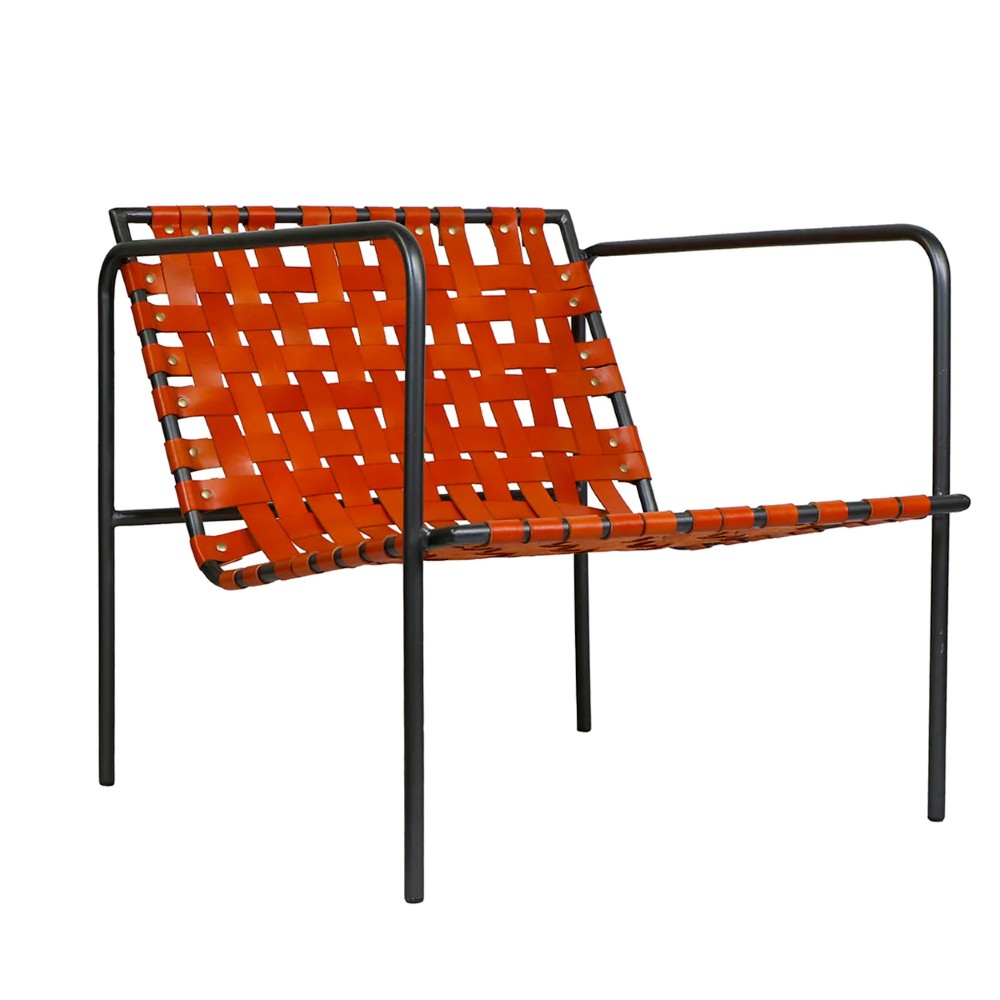 Strapped Chair / Red Leather